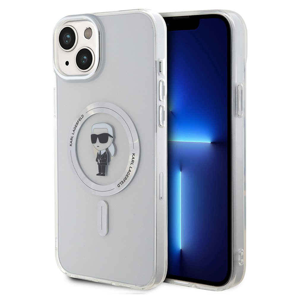 Калъф за iPhone 15 Plus - Karl Lagerfeld IML MagSafe (KLHMP15MHFCKKNOT) - Прозрачен Иконик
