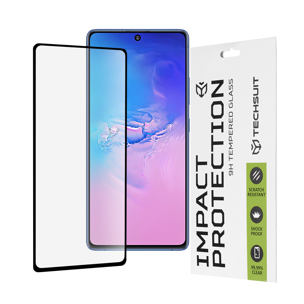 Капак за Samsung Galaxy S10 Lite - Techsuit 111D Full Cover / Full Glue Glass - Черен