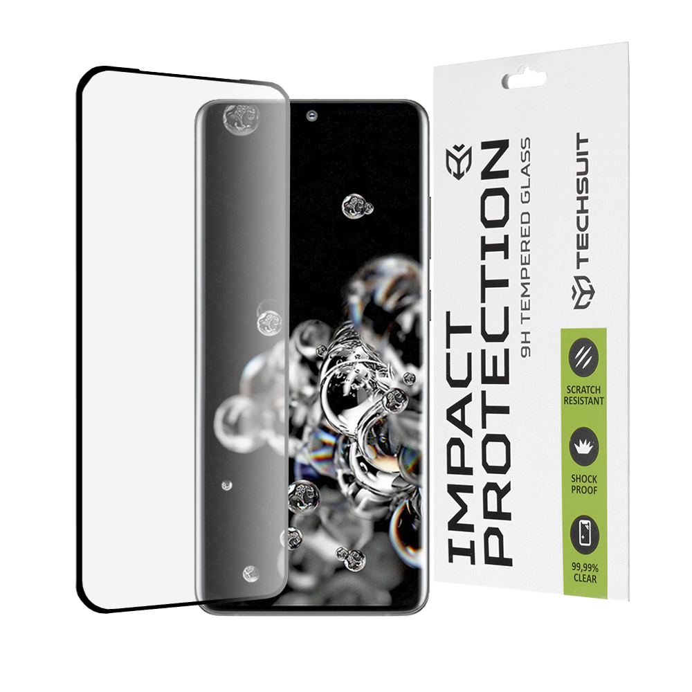 Капак за Samsung Galaxy S20 Ultra 4G / S20 Ultra 5G - Techsuit 111D Full Cover / Full Glue Glass / 3D Curved Screen - Черен