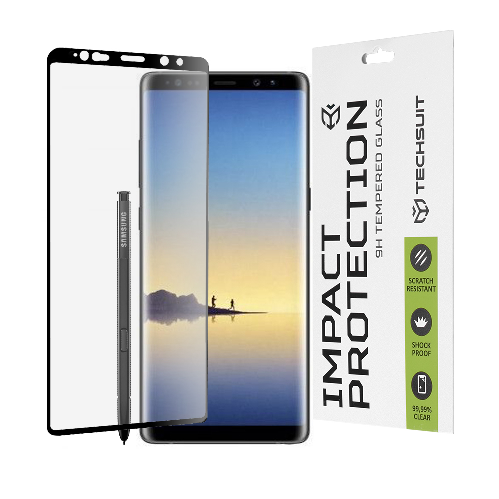 Капак за Samsung Galaxy Note 8 - Techsuit 111D Full Cover / Full Glue Glass / 3D Curved Screen - Черен