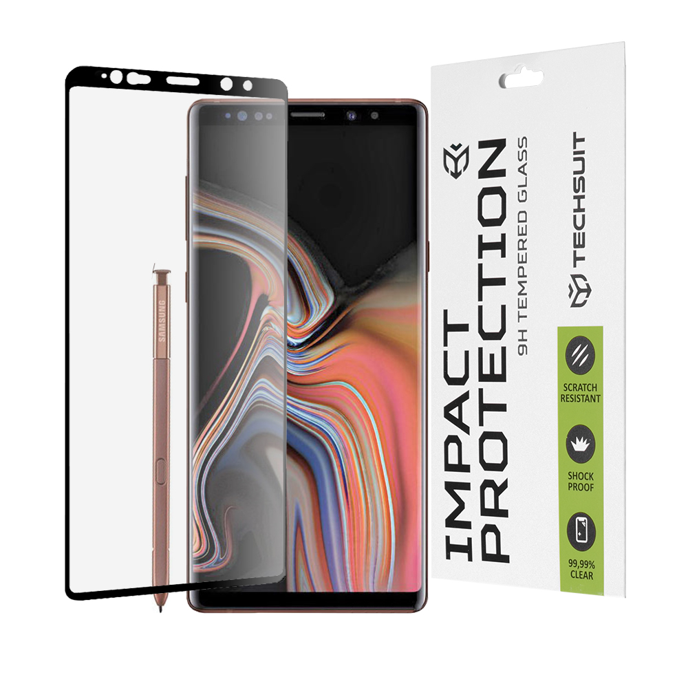 Капак за Samsung Galaxy Note 9 - Techsuit 111D Full Cover / Full Glue Glass / 3D Curved Screen - Черен