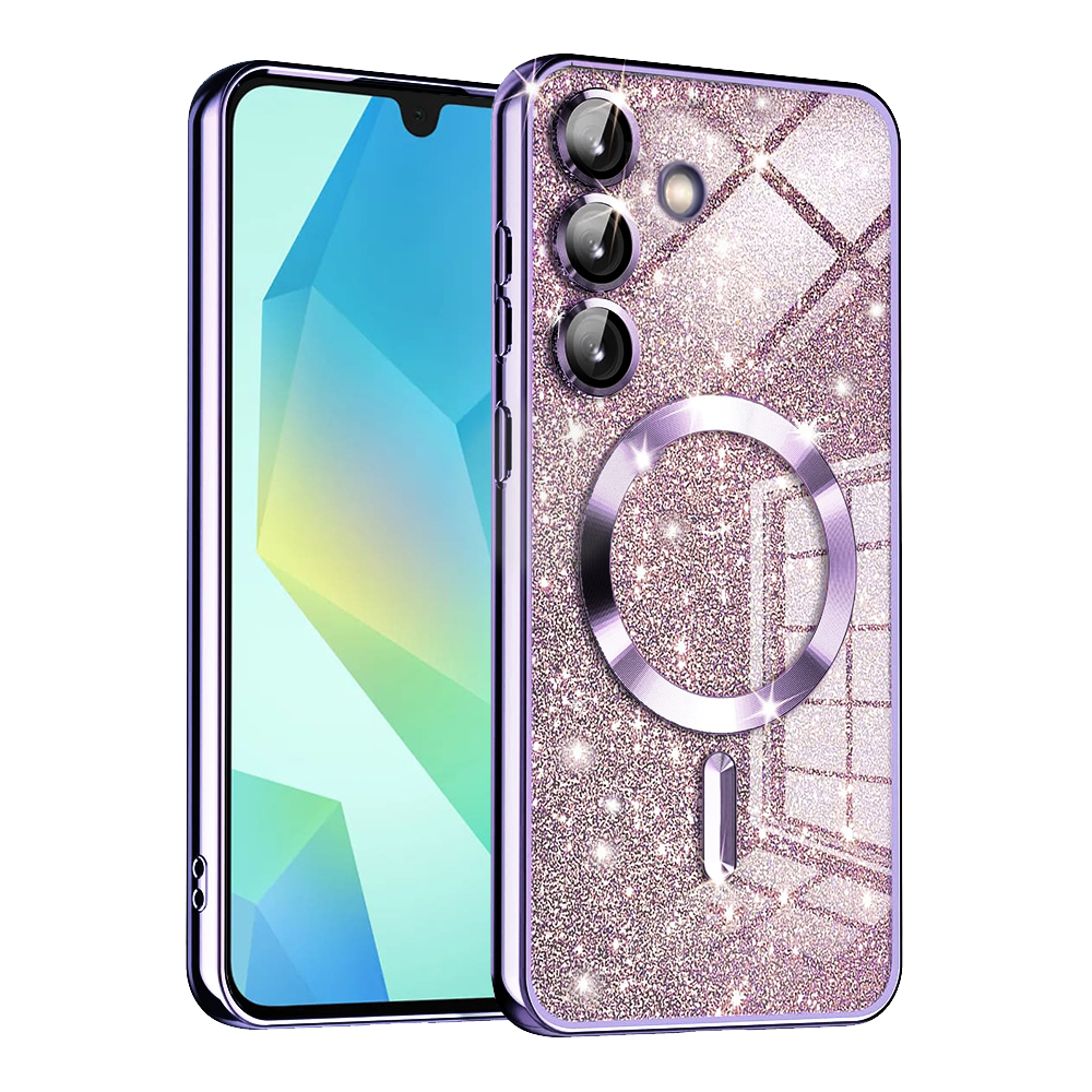 Калъф за Samsung Galaxy A16 4G / A16 5G - Techsuit Luxury Glitter MagSafe - Светло лилав