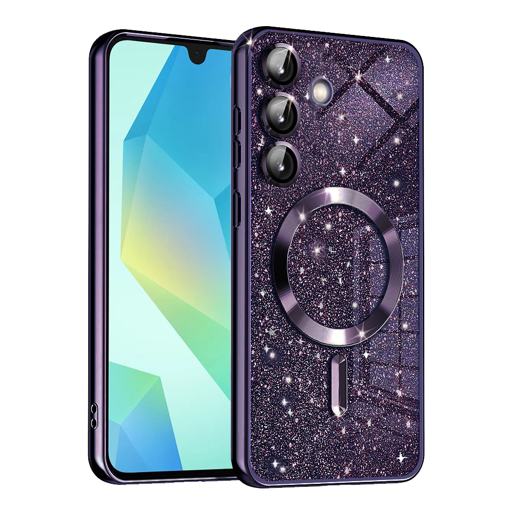 Калъф за Samsung Galaxy A16 4G / A16 5G - Techsuit Luxury Glitter MagSafe - Deep Лилав