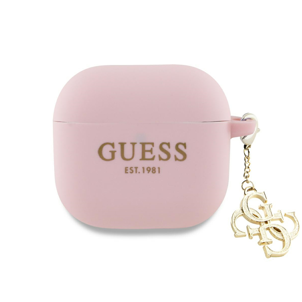 Калъф за Apple AirPods 4 - Guess Silicone W/4G Charm (GUA4LECG4P) - Розов
