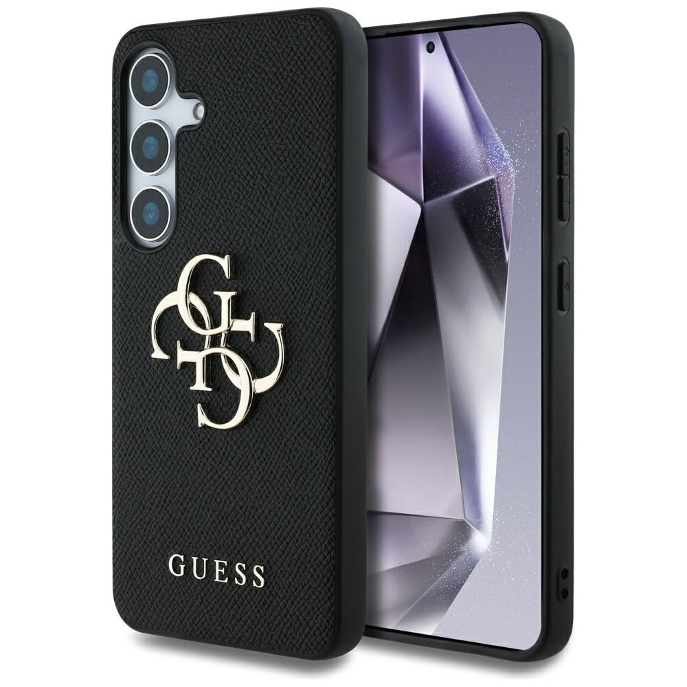 Калъф за Samsung Galaxy S25 Plus - Guess Hardcase 4G Grained Big and Classic Logo (GUHCS25MPGTGT4MBK) - Черен