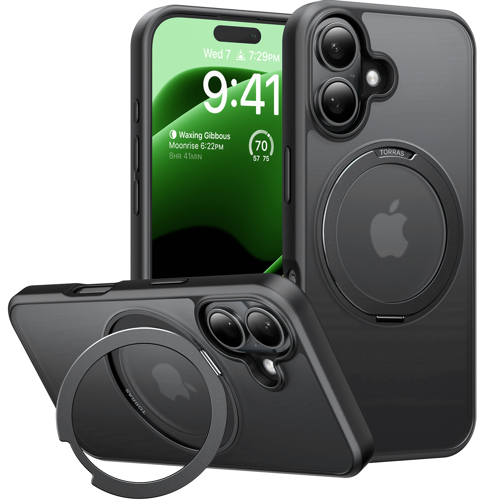 Калъф за iPhone 16 - Torras Ostand Pro MagSafe Series - Черен