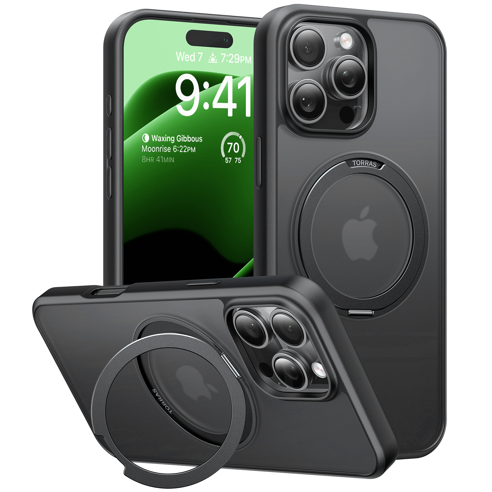 Калъф за iPhone 16 Pro Max - Torras Ostand Pro MagSafe Series - Черен