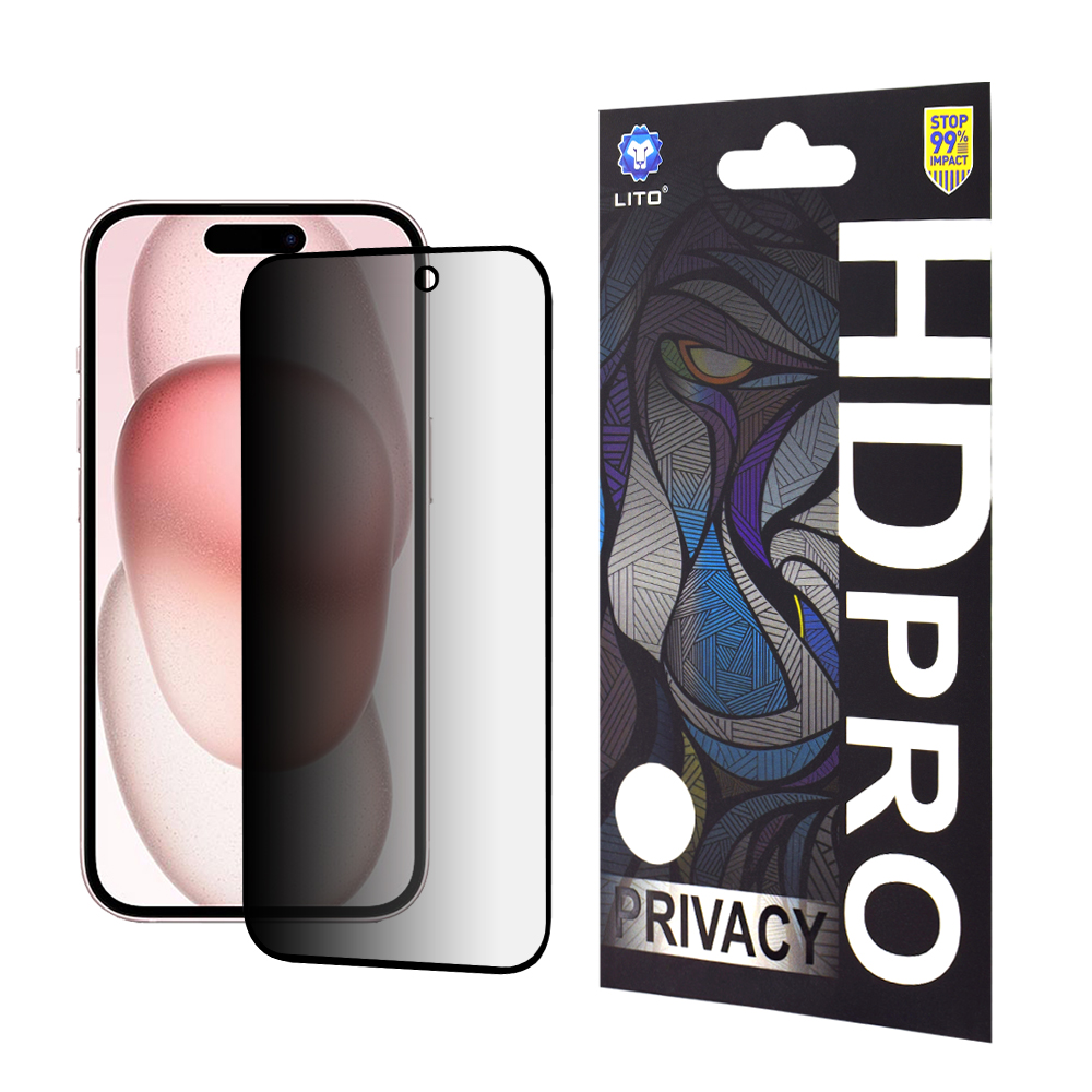 Калъф за iPhone 15 - Lito HD Pro Privacy - Черен