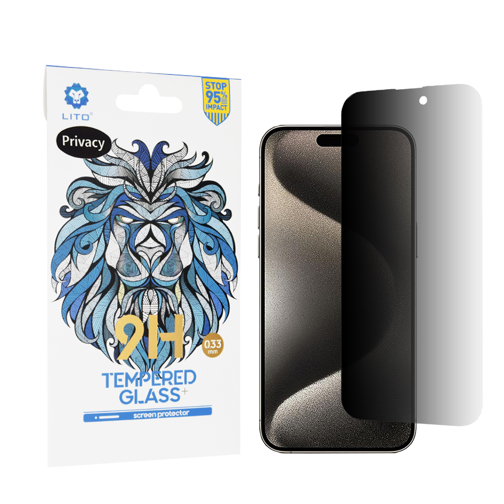 Калъф за iPhone 15 Pro Max - Lito 2.5D Classic Glass - Privacy