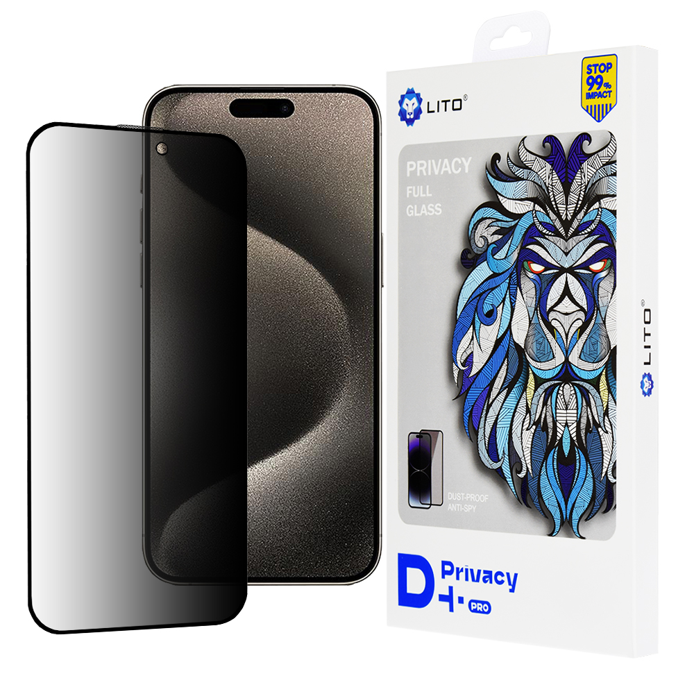 Калъф за iPhone 15 Pro Max - Lito D+ Pro Privacy - Черен