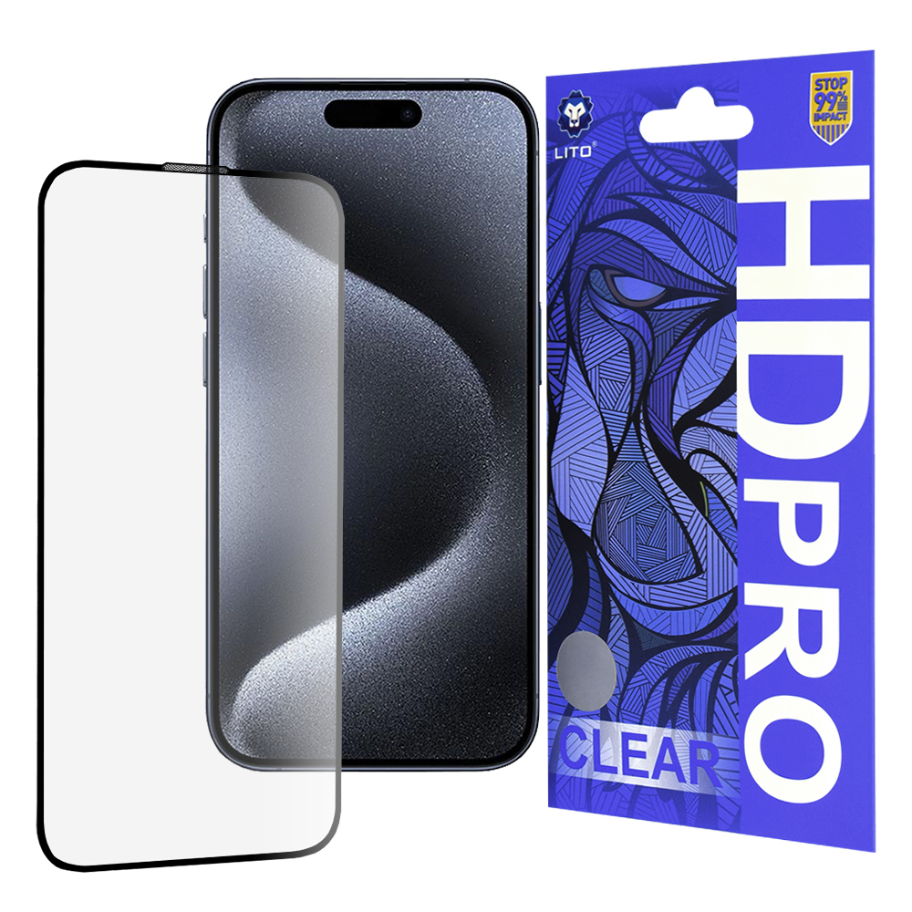 Калъф за iPhone 15 Pro - Lito HD Pro Прозрачен - Черен