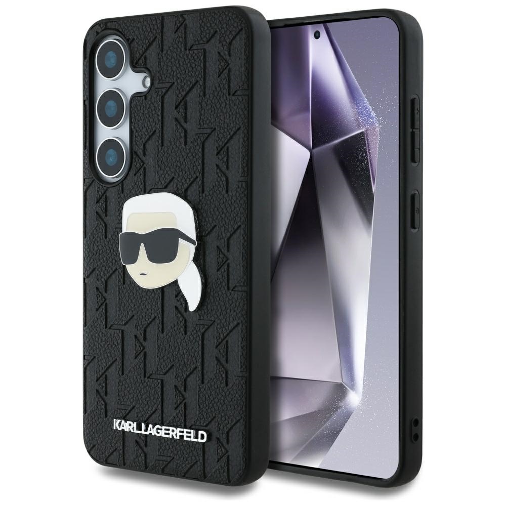 Калъф за Samsung Galaxy S25 - Karl Lagerfeld Hardcase Monogram Leather (KLHCS25SPGKLKIPK) - Karl Head Pin