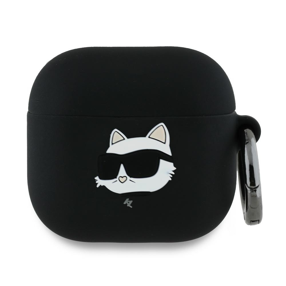Калъф за Apple AirPods 4 - Karl Lagerfeld Silicone Choupette Head 3D (KLA4RUNCHK) - Черен