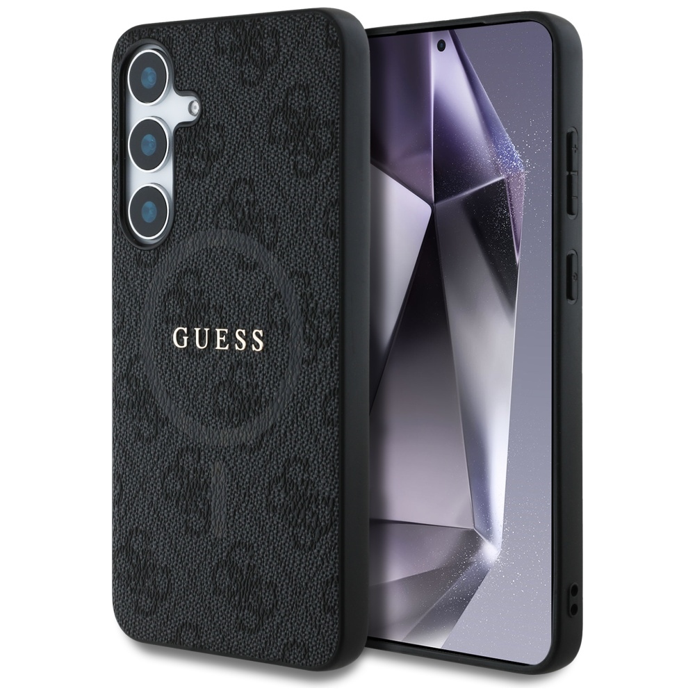 Калъф за Samsung Galaxy S25 Plus - Guess 4G Ring Classic Classic Logo MagSafe (GUHMS25MG4G4GFRK) - Черен