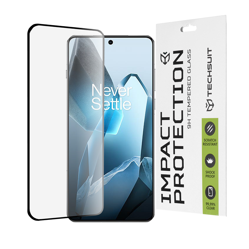 OnePlus 13 - Techsuit 111D Full Cover / Full Glue Glass - Черен