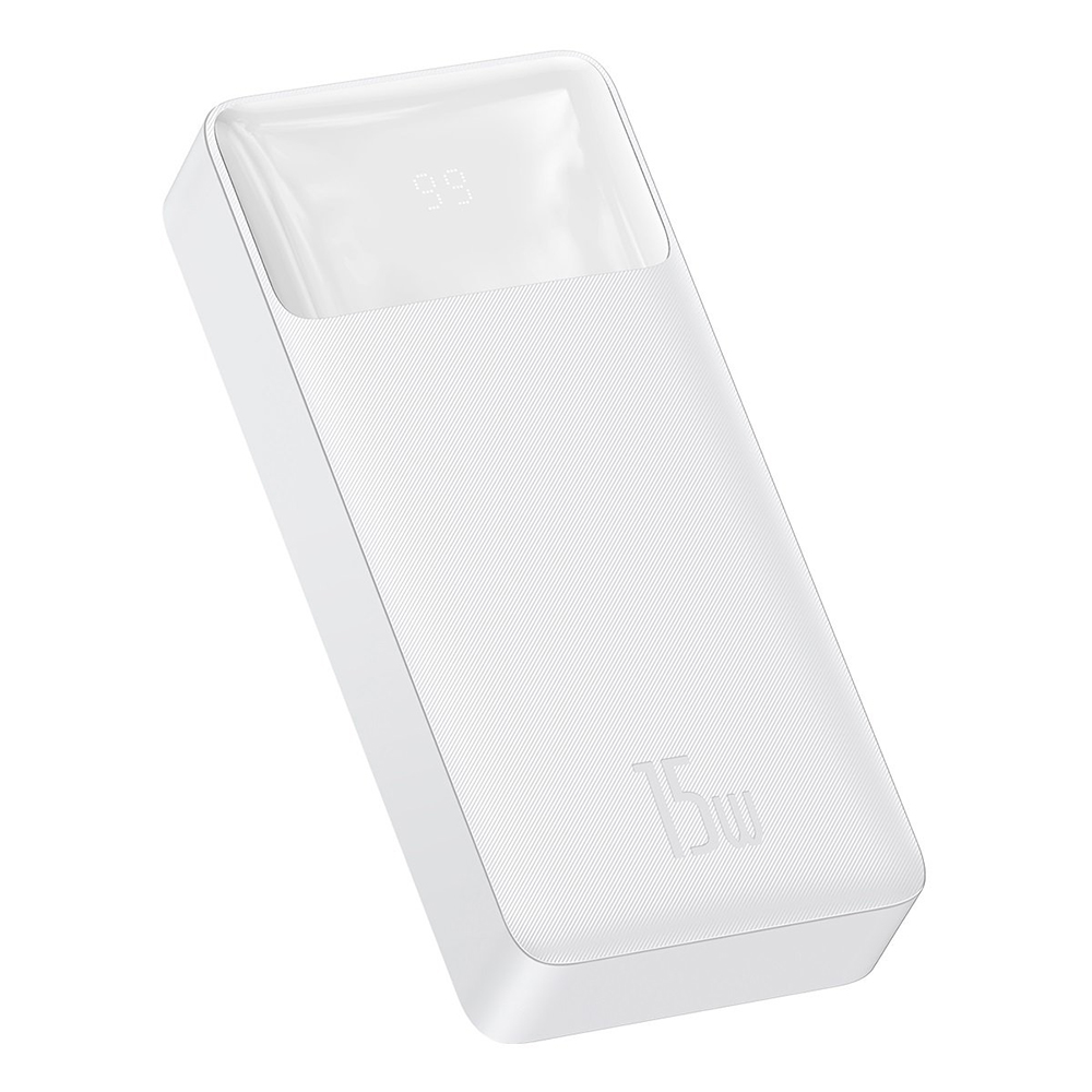 Външна батерия 20000mAh, 15W - Baseus Bipow Digital Display (PPBD050102) - Бял