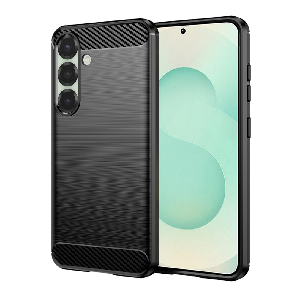 Калъф за Samsung Galaxy S25 Plus - Techsuit Carbon Silicone - Черен
