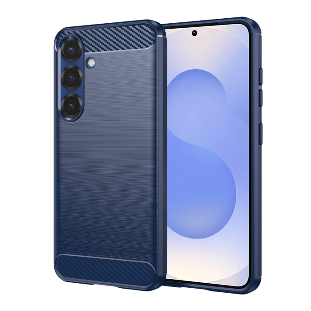 Калъф за Samsung Galaxy S25 - Techsuit Carbon Silicone - Син