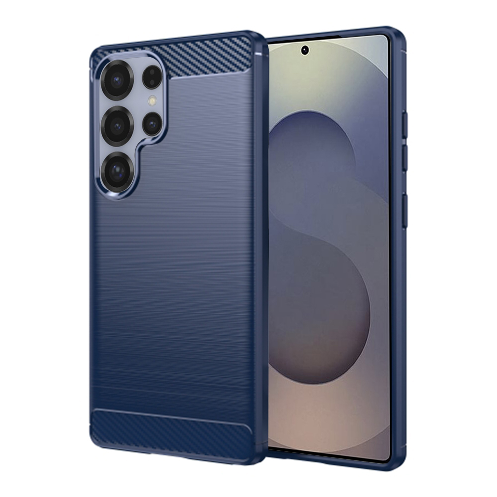 Калъф за Samsung Galaxy S25 Ultra - Techsuit Carbon Silicone - Син