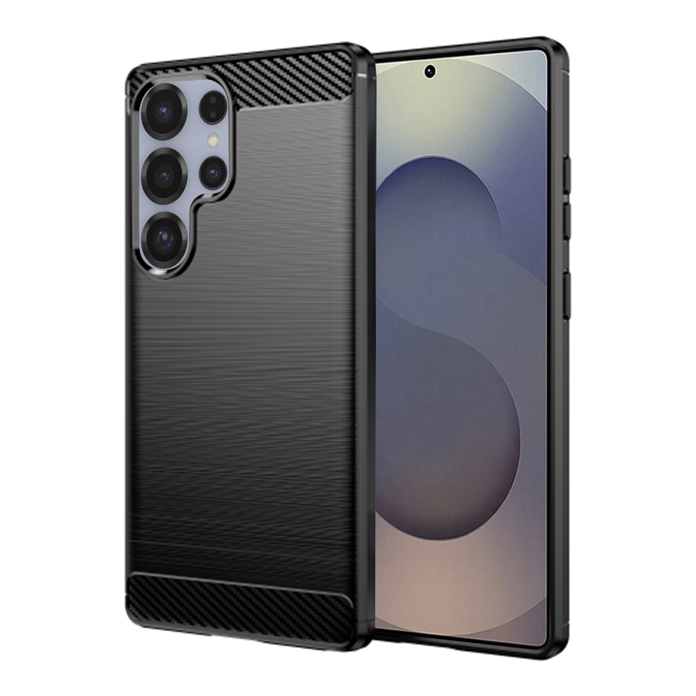 Калъф за Samsung Galaxy S25 Ultra - Techsuit Carbon Silicone - Черен