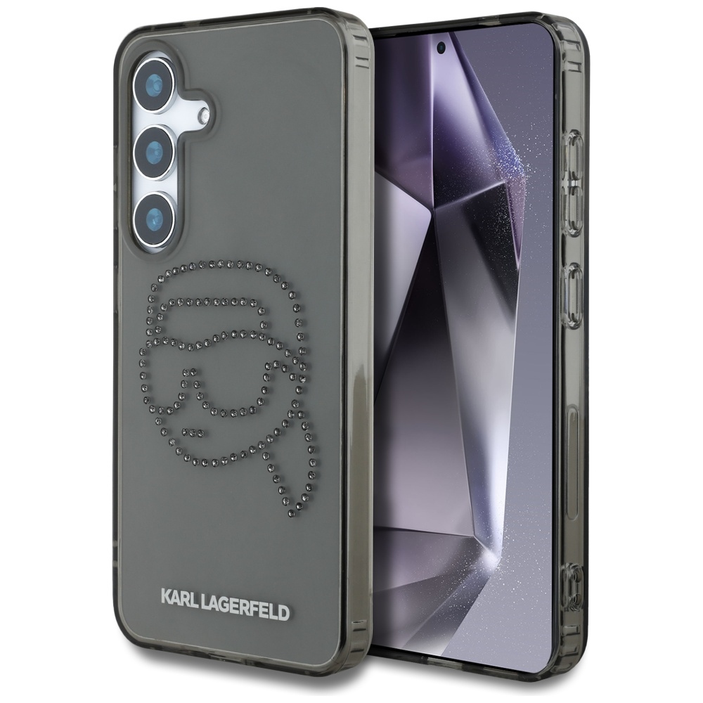 Калъф за Samsung Galaxy S25 - Karl Lagerfeld IML Rhinestones (KLHCHCS25SHKHDCELK) - Karl Head