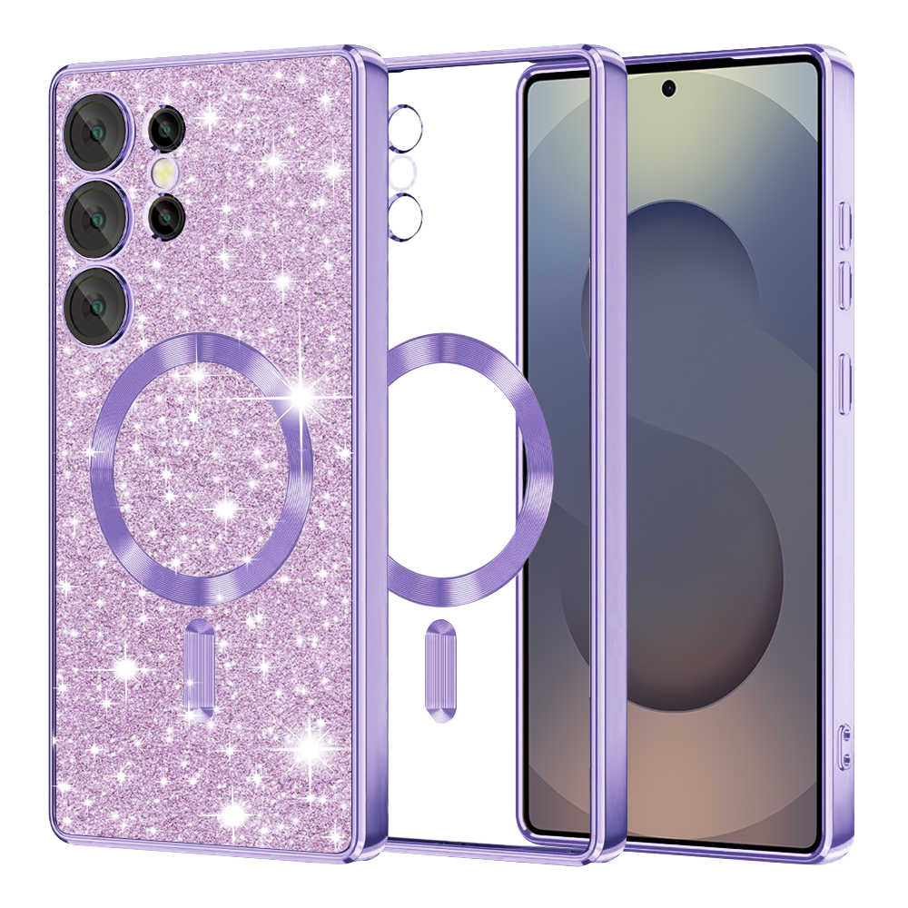 Калъф за Samsung Galaxy S25 Ultra - Techsuit Luxury Glitter MagSafe - Светло лилав