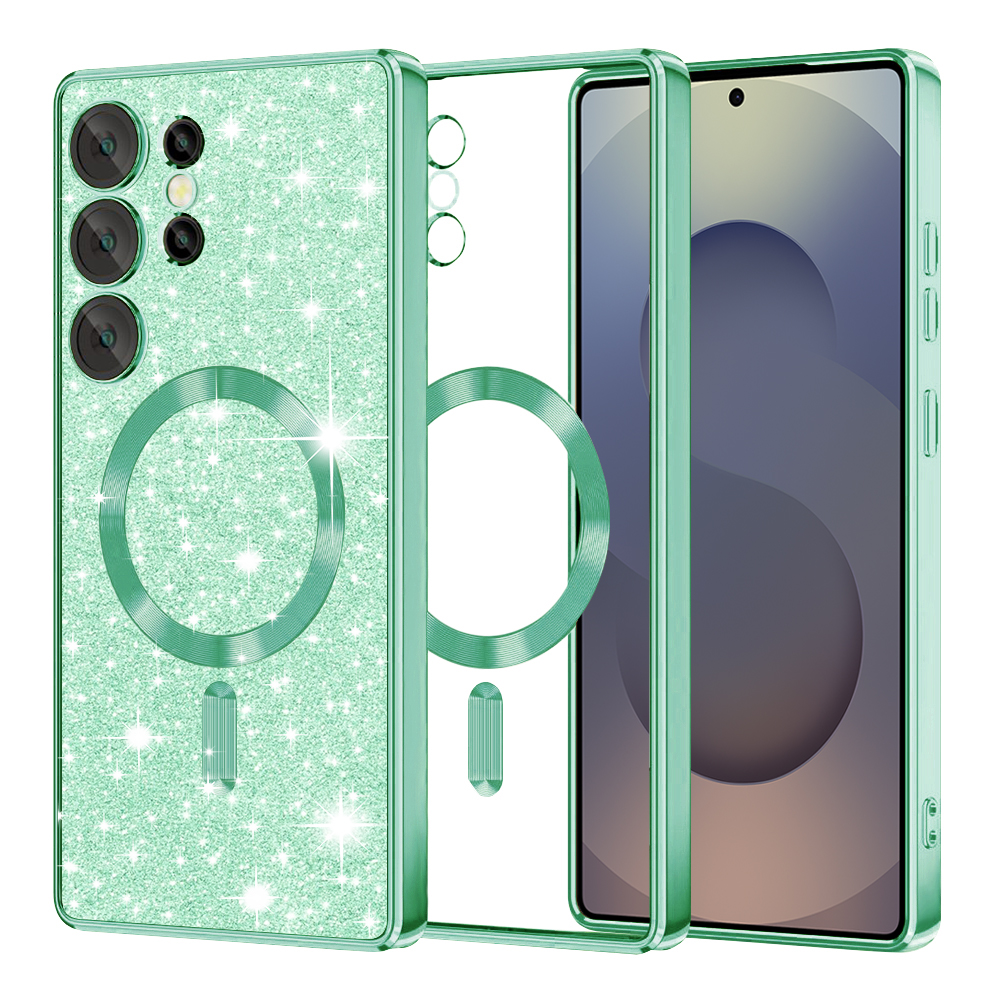 Калъф за Samsung Galaxy S25 Ultra - Techsuit Luxury Glitter MagSafe - Светлозелен