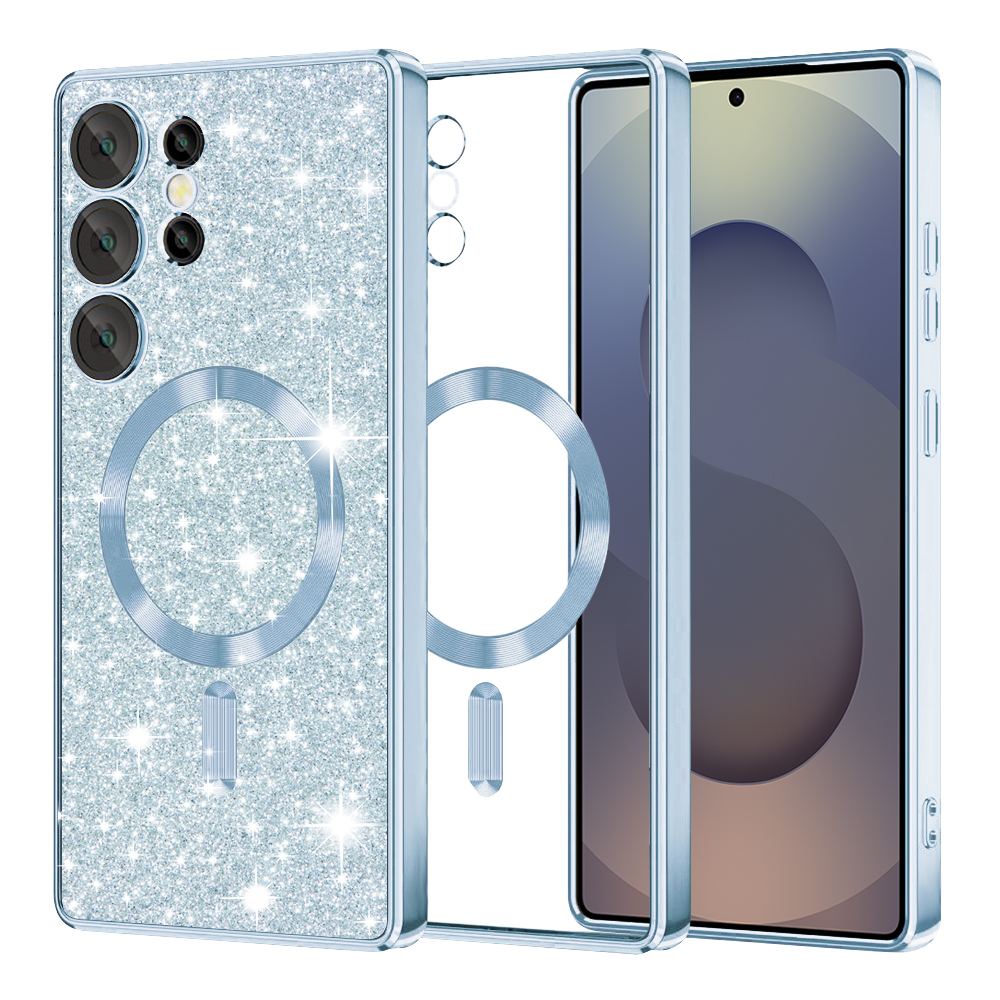 Калъф за Samsung Galaxy S25 Ultra - Techsuit Luxury Glitter MagSafe - Светлосин