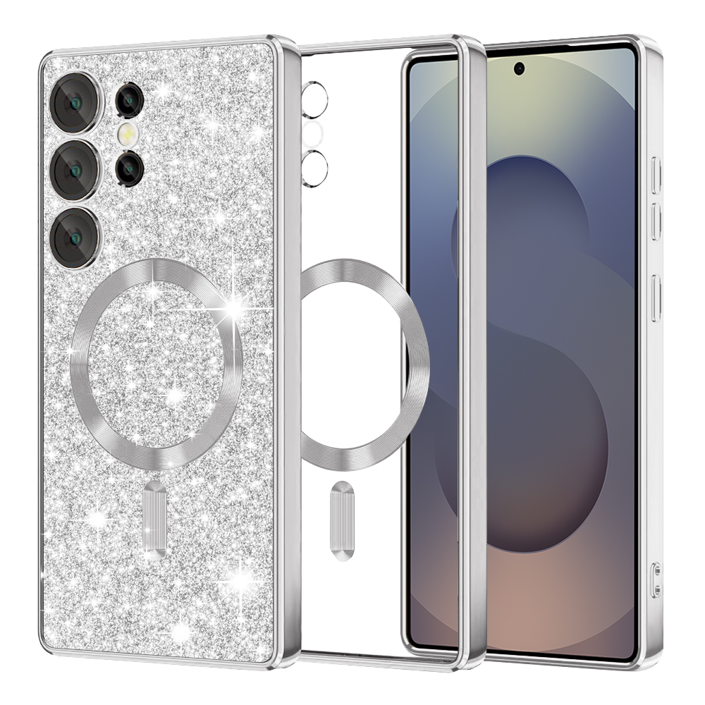 Калъф за Samsung Galaxy S25 Ultra - Techsuit Luxury Glitter MagSafe - Сребрист