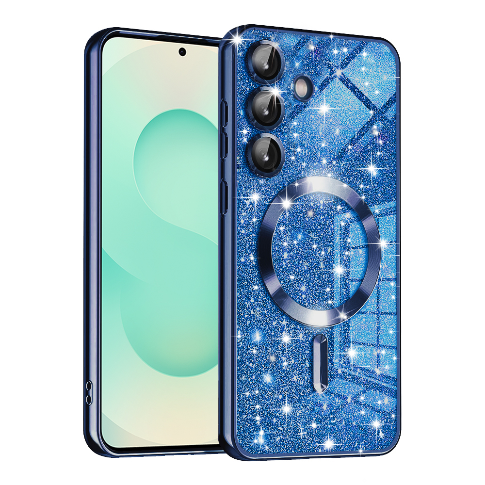 Калъф за Samsung Galaxy S25 Plus - Techsuit Luxury Glitter MagSafe - Deep Син