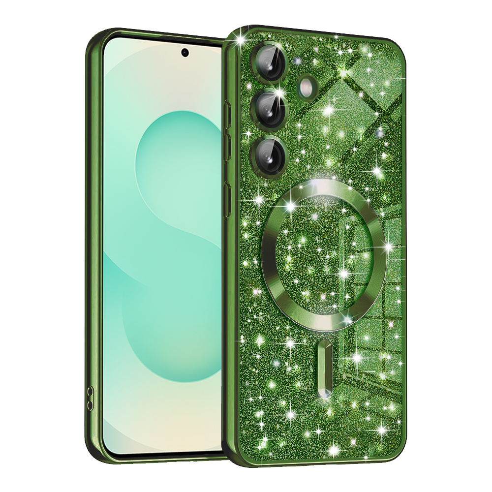 Калъф за Samsung Galaxy S25 Plus - Techsuit Luxury Glitter MagSafe - Deep Зелен