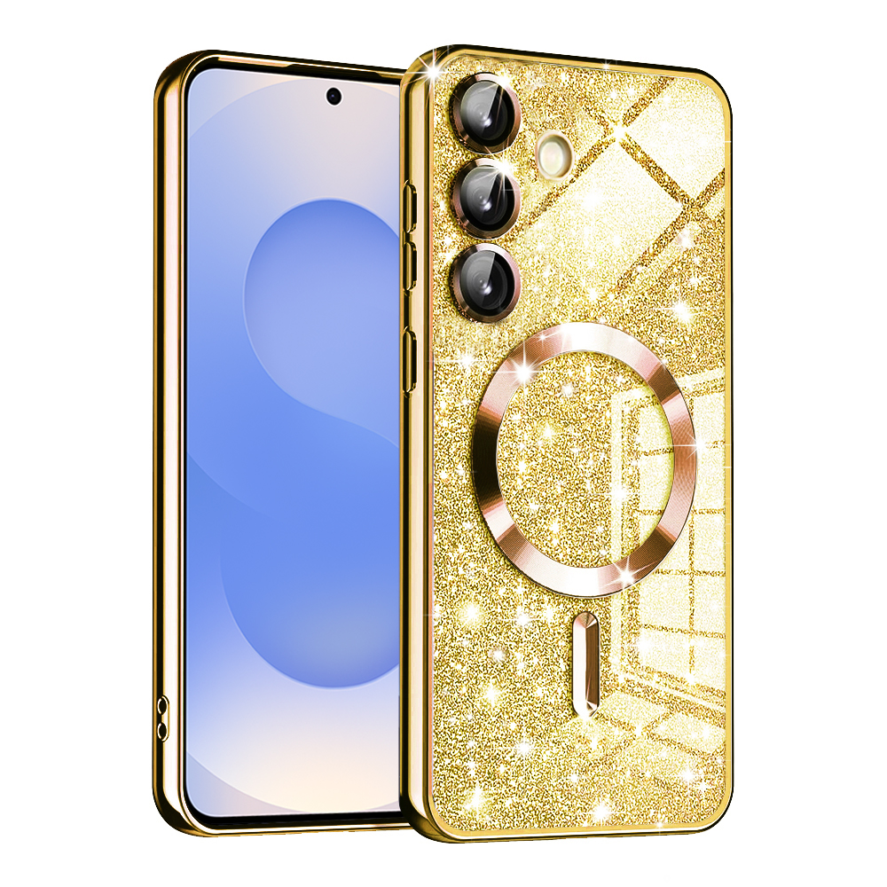 Калъф за Samsung Galaxy S25 - Techsuit Luxury Glitter MagSafe - Златен