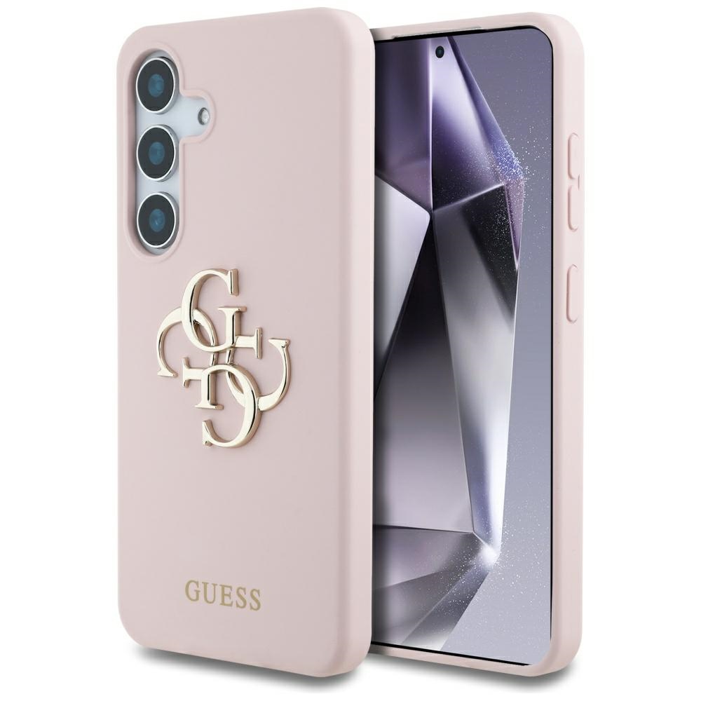 Калъф за Samsung Galaxy S25 - Guess Silicone 4G Big Metal Logo (GUHCS25SS4SM4SMDP) - Розов