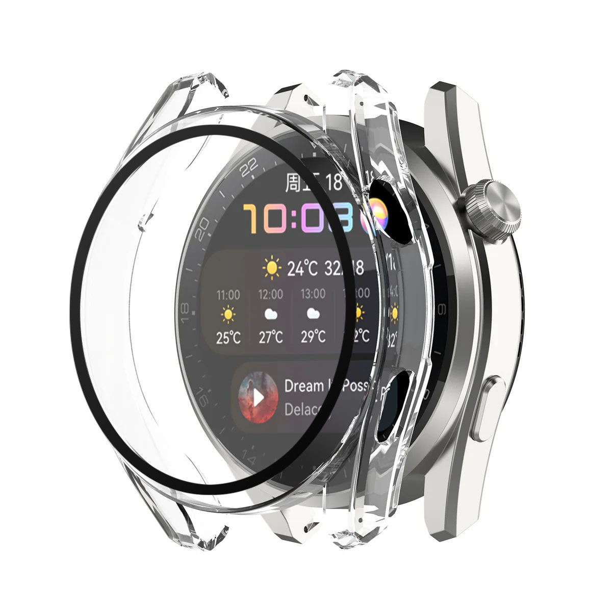 Калъф за Huawei Watch 3 + калъф - Techsuit Defense360 Pro - Прозрачен