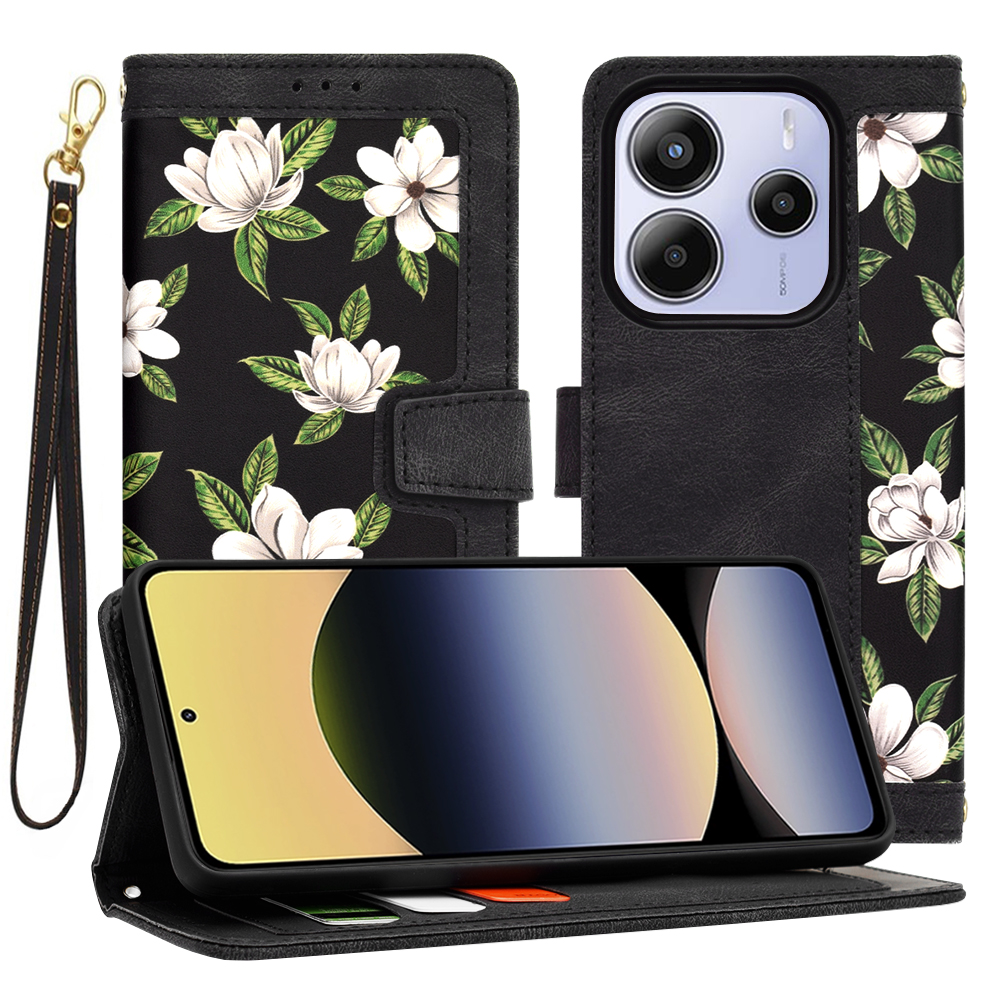 Калъф за Xiaomi Redmi Note 14 5G - Techsuit FlipCraft - Flowers of the Dawn