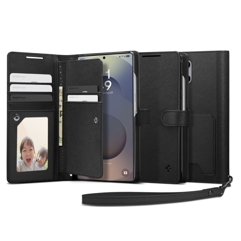 Калъф за Samsung Galaxy S25 Ultra - Spigen Wallet S (ACS09124) - Черен