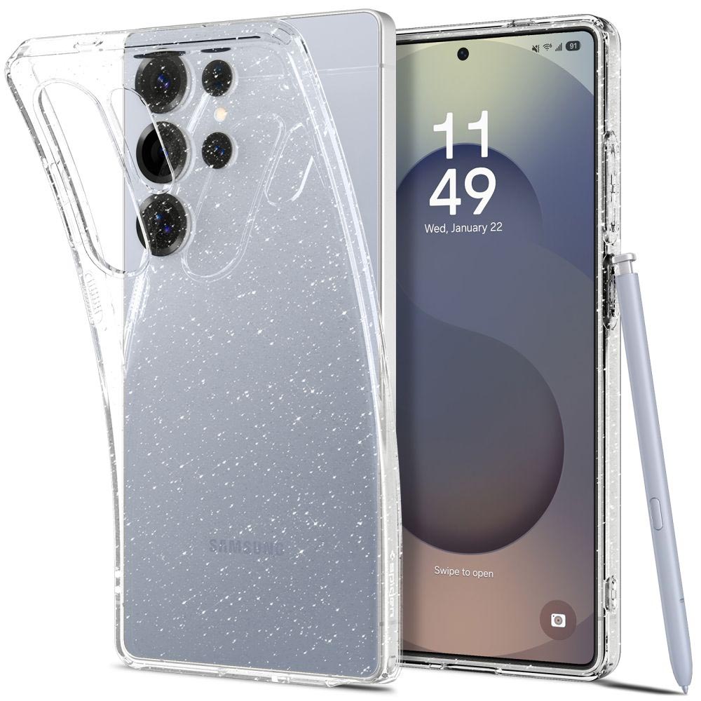 Калъфи за Samsung Galaxy S25 Ultra - Spigen Liquid Crystal Crystal Glitter (ACS08950) - Crystal Quartz