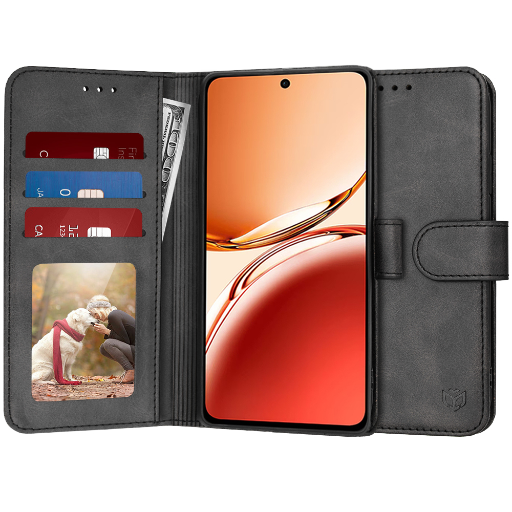 Калъф за Oppo Reno12 F 4G / Reno12 F 5G / Reno12 FS 4G / Reno12 FS 5G - Techsuit Diary Book - Черен