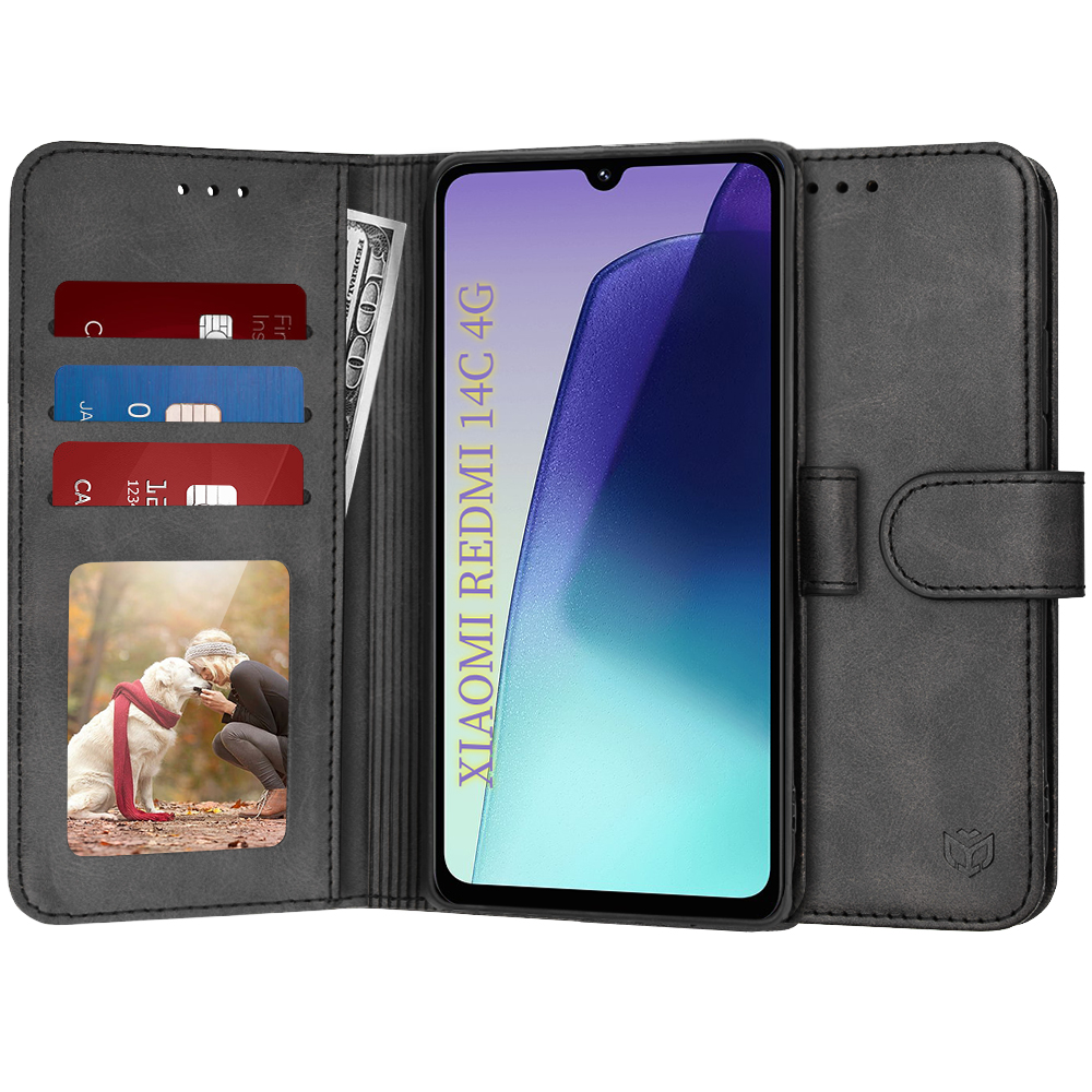 Калъф за Xiaomi Redmi 14C / Poco C75 - Techsuit Diary Book - Черен