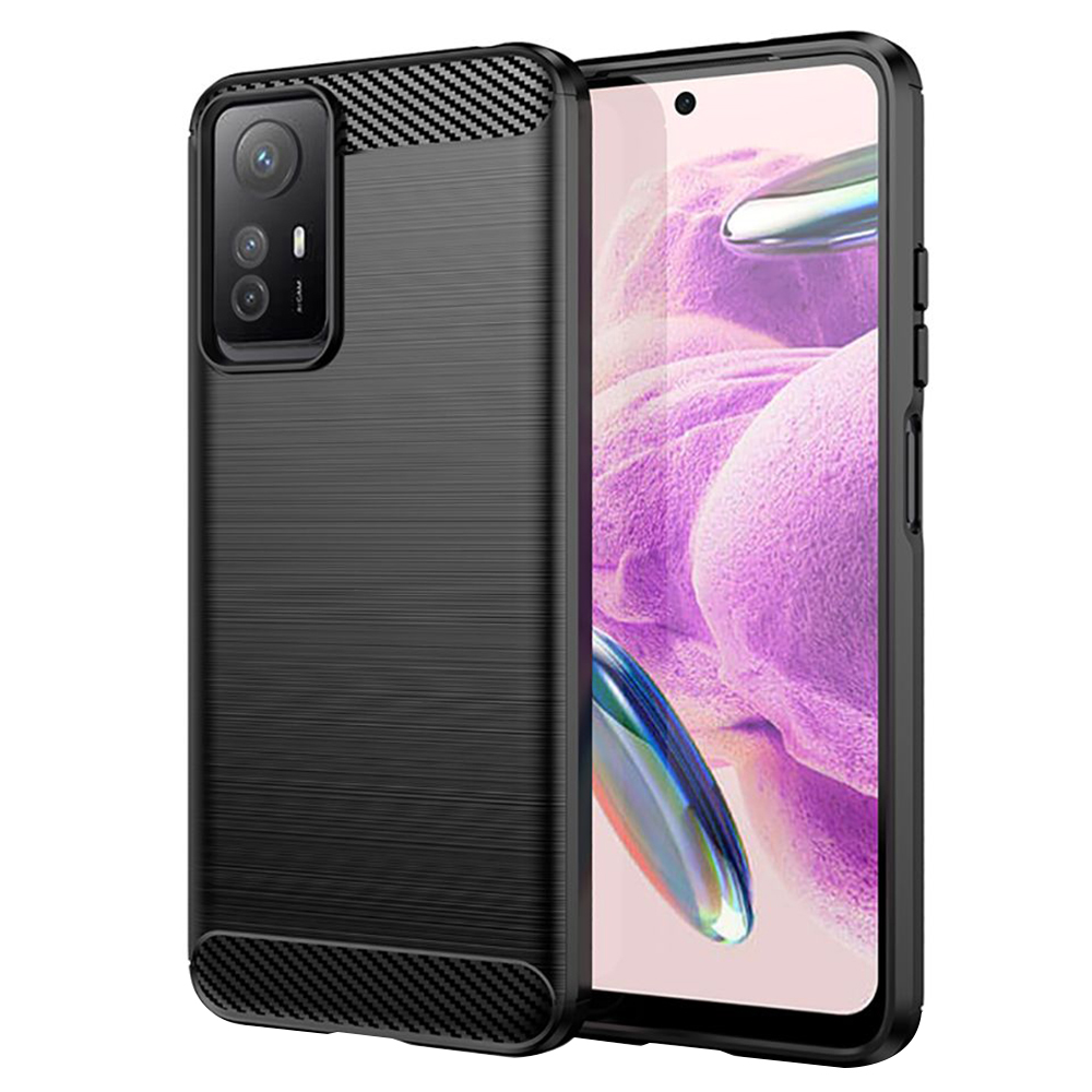 Калъф за Xiaomi Redmi Note 12S - Techsuit Carbon Silicone - Черен