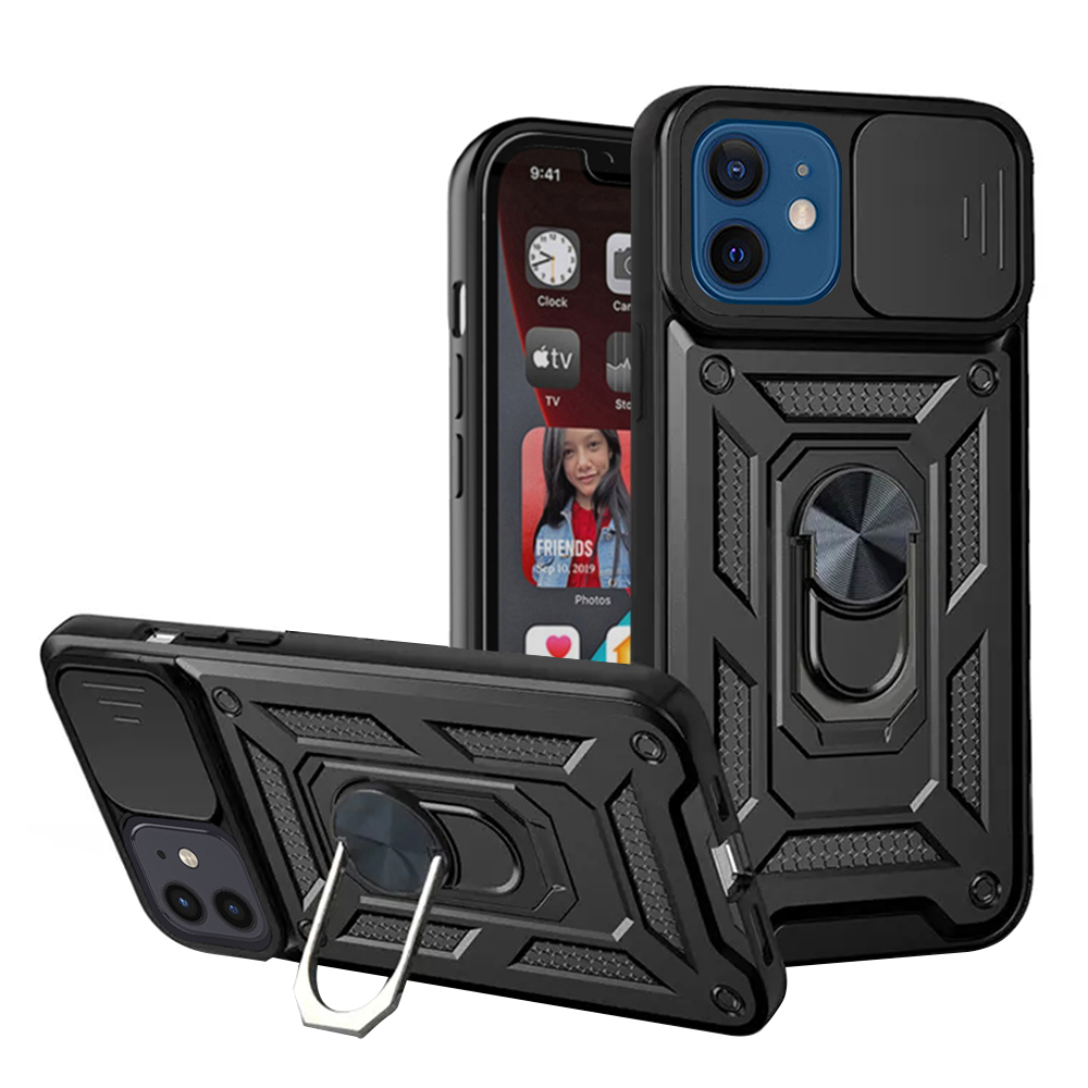 Калъф за iPhone 12 / iPhone 12 Pro - Techsuit CamShield Series - Черен