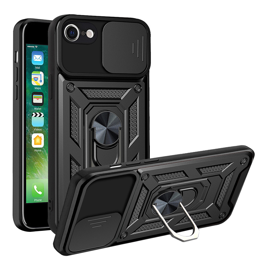 Калъф за iPhone 7 / iPhone 8 / iPhone SE 2, SE 2020 / iPhone SE 3, SE 2022 - Techsuit CamShield Series - Черен