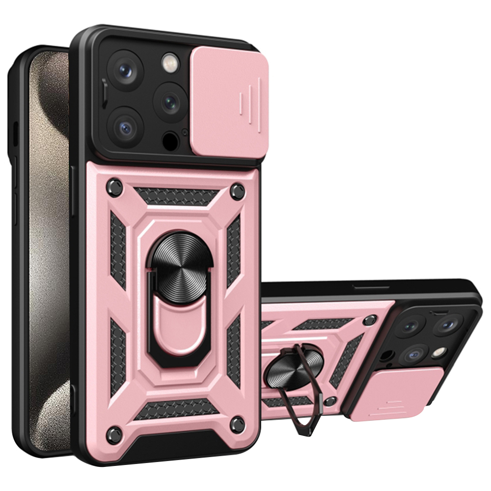 Калъф за iPhone 15 Pro Max - Techsuit CamShield Series - Розово злато
