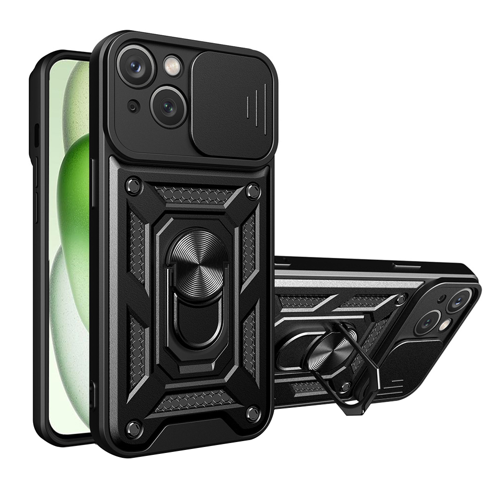 Калъф за iPhone 15 - Techsuit CamShield Series - Черен