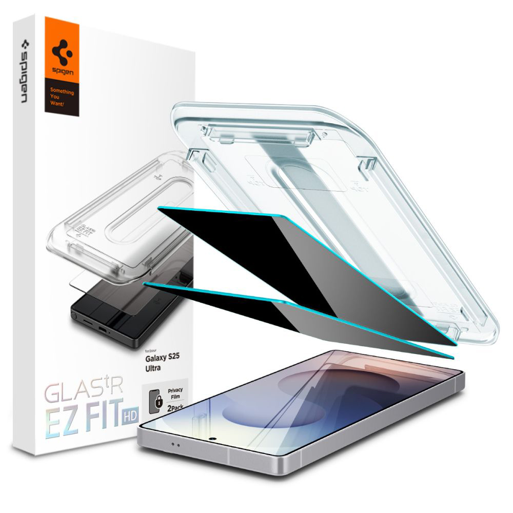 Калъф за Samsung Galaxy S25 Ultra (комплект 2) - Spigen Glas.tR EZ FIT HD (AGL09335) - Поверителност