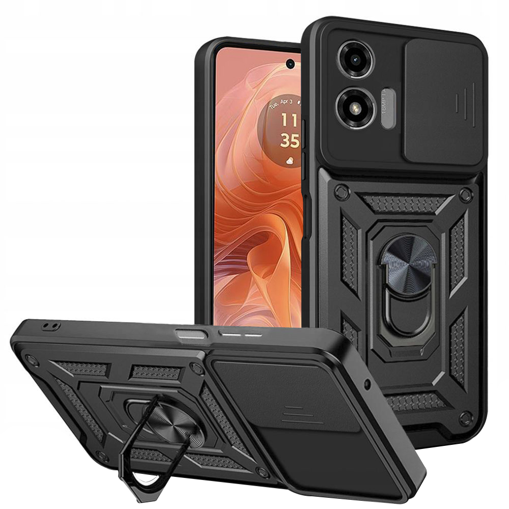 Калъф за Motorola Moto G04 / Moto G04s / Moto G24 / Moto E14 - Techsuit CamShield Series - Черен