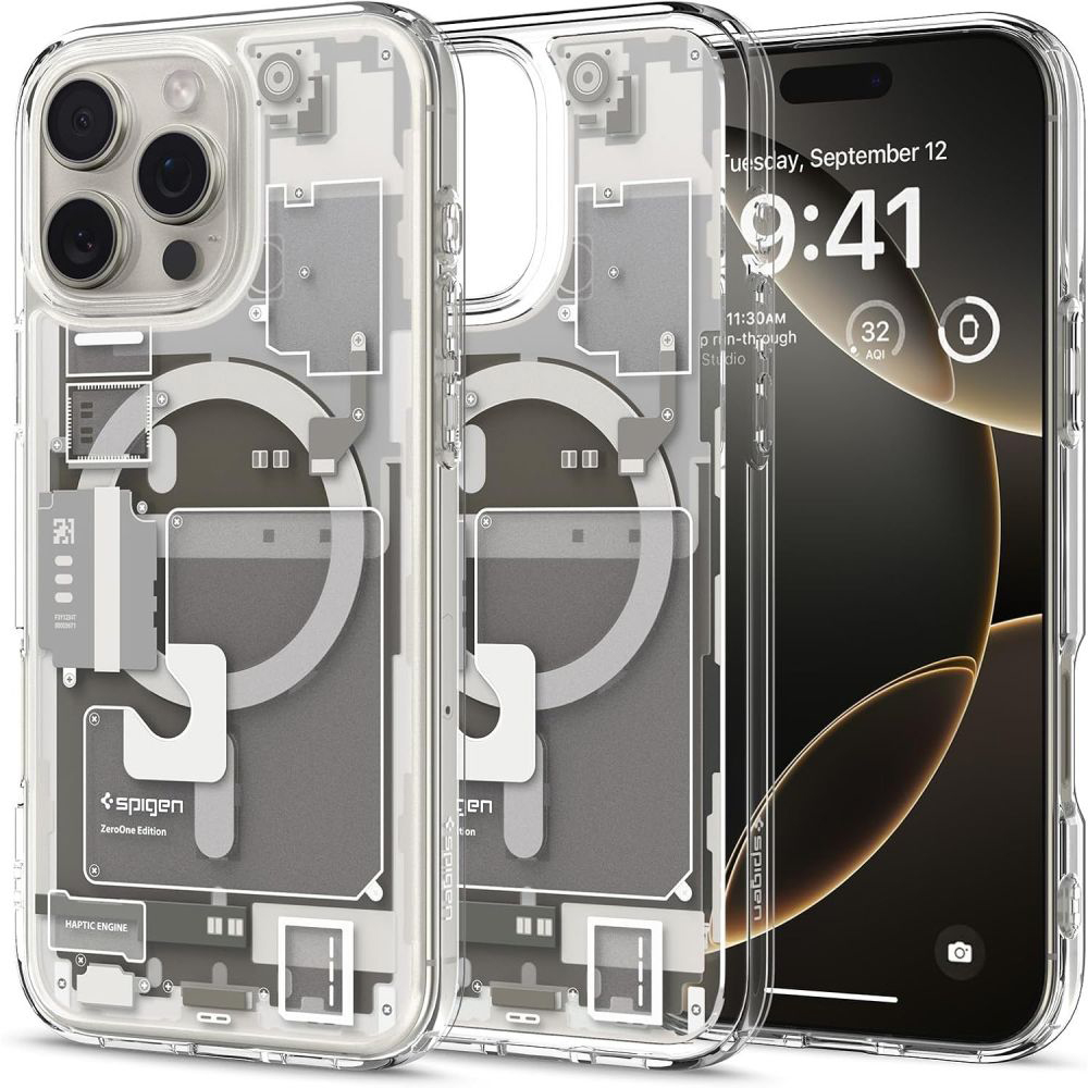 Калъф за iPhone 16 Pro Max - Spigen Ultra Zero One Hybrid Magsafe (ACS08381) - Natural Титаниев