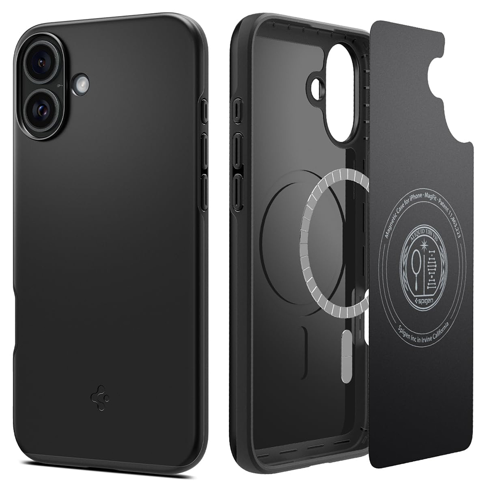 Калъф за iPhone 16 Plus - Spigen Thin Fit MagSafe (ACS08060) - Черен
