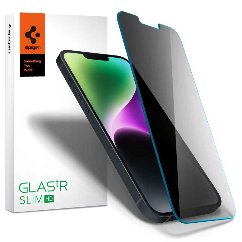Калъф за iPhone 13 / iPhone 13 Pro / iPhone 14 / iPhone 16e / iPhone 17e - Spigen Glas.tR Slim (AGL03393) - Поверителност