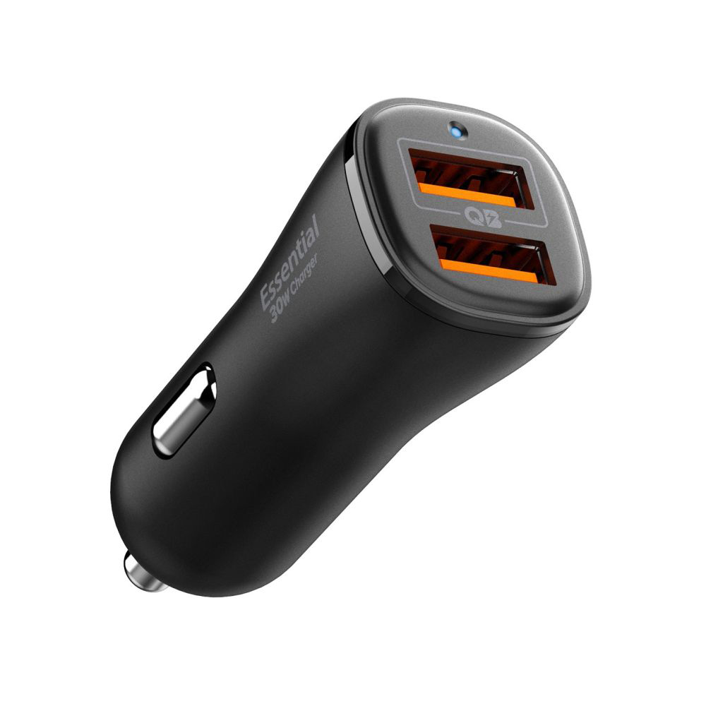 Зарядно за кола 2x USB, 30W - Spigen Essential EV302 (ACP08700) - Черно